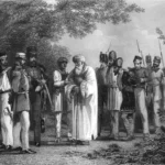 القبض على السلطان بهادر شاه ظفر وأبنائه من قبل البريطانيين 1857 (غيتي)