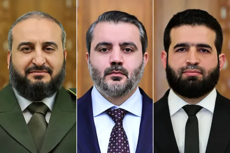 من اليمين إلى اليسار- أنس خطاب وأسعد الشيباني ومرهف أبو قصرة (وكالات)