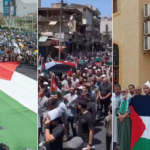 مظاهرات دعما لغزة في كل من المغرب (يمين) والأردن (وسط) واليمن (مواقع التواصل)