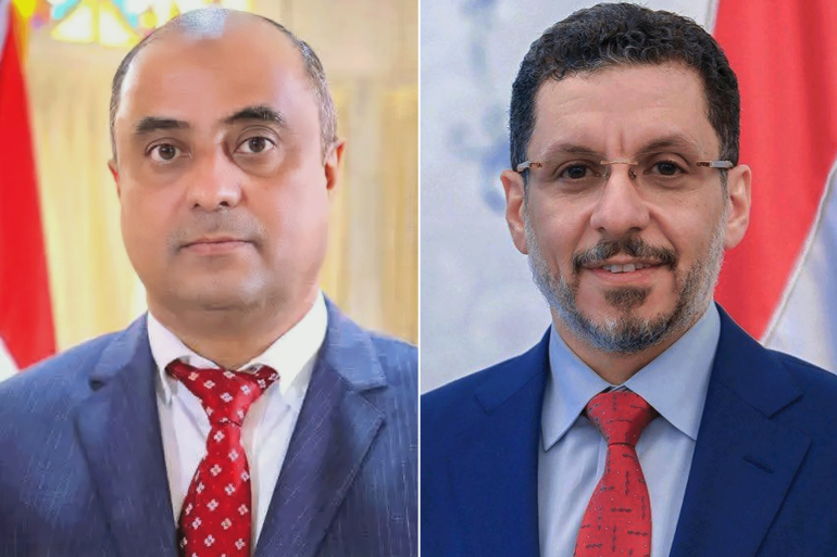 سالم صالح بن بريك (يسار) عين رئيسا للوزراء خلفا لأحمد عوض بن مبارك (الصحافة اليمنية)