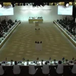 من اجتماع وزراء خارجية الدول العربية والإسلامية في الدوحة اليوم الأحد (الجزيرة)