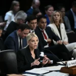 بام بوندي أثناء استجوابها من طرف اللجنة القضائية في مجلس الشيوخ بشأن الرقابة على وزارة العدل (الفرنسية)