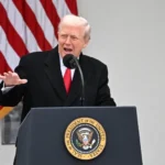 الرئيس الأميركي دونالد ترامب متحدثا في البيت الأبيض (الفرنسية)