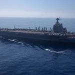 حاملة الطائرات جيرالد فورد خلال إبحارها في شرق المتوسط (الفرنسية)