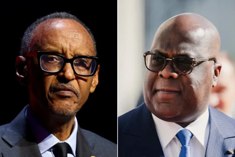 من المخطط أن يلتقي رئيس رواندا بول كاغامي (يسار) برئيس جمهورية الكونغو فيليكس تشيسكيدي في البيت الأبيض (رويترز)